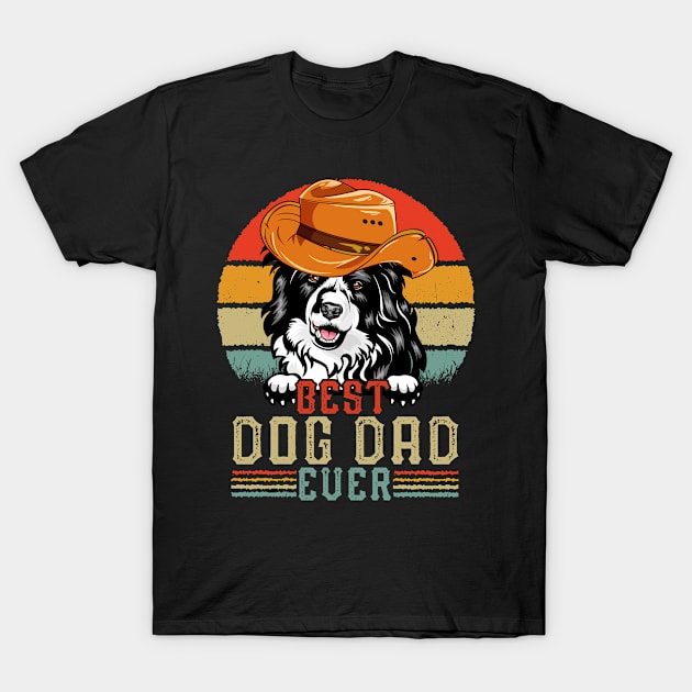 Vintage Best Dog Dad Ever Retro Headband Funny Father's Day T-Shirt by TeeBlade